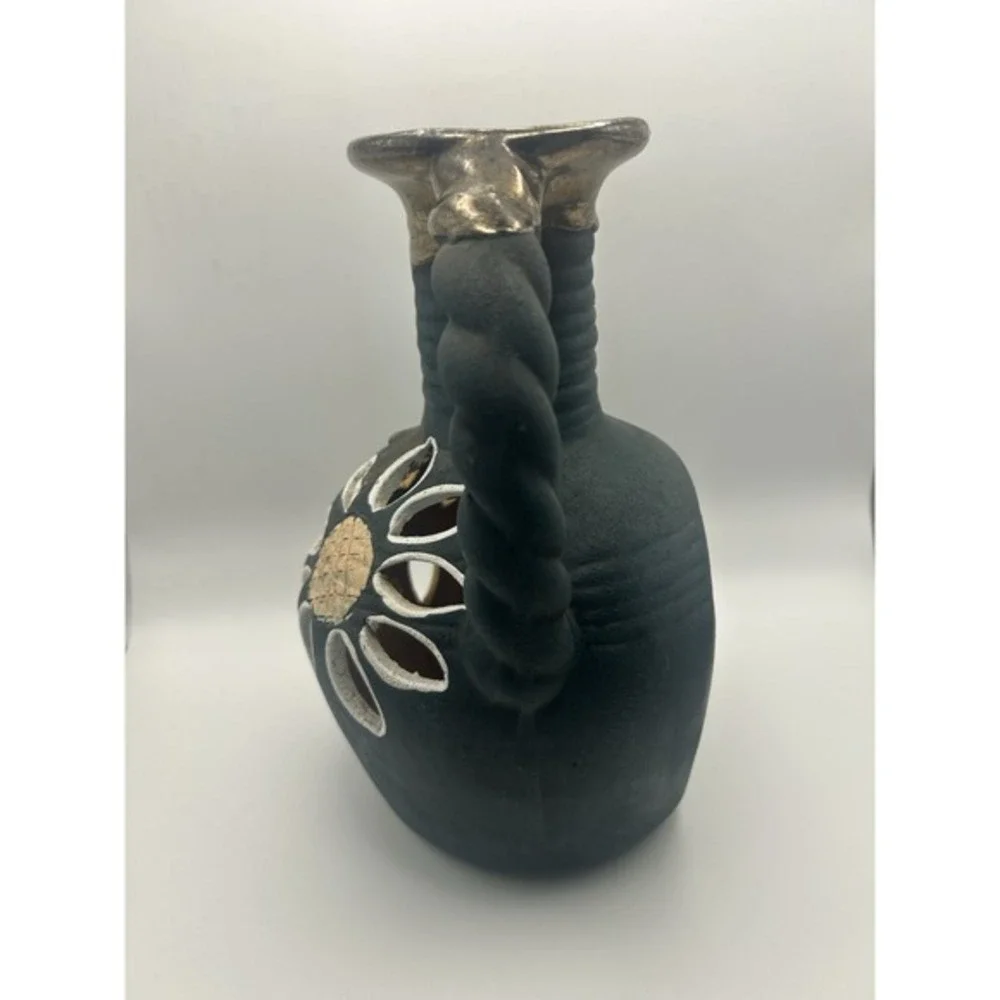 Unique Wall Hanging‎ Pottery Pitcher Decanter Flower Handmade Art
